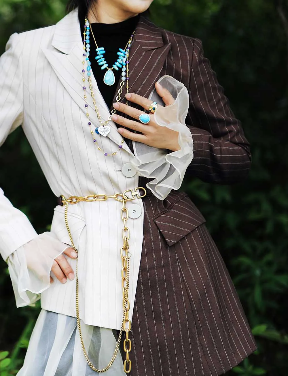 Luxury Natural Stones Amethysts Lariat Necklace Women Exquisite Beaded Simple Layers Necklace Teengirl OL Jewelry Gifts