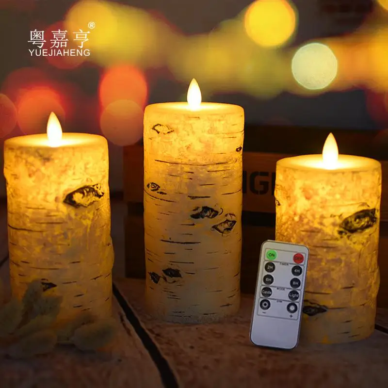 

Bark Effect Pillar LED Candles Light Battery Paraffin LED Candle Christmas Decor Home Room 7.5x10cm 7.5x12.5cm 7.5x15cm