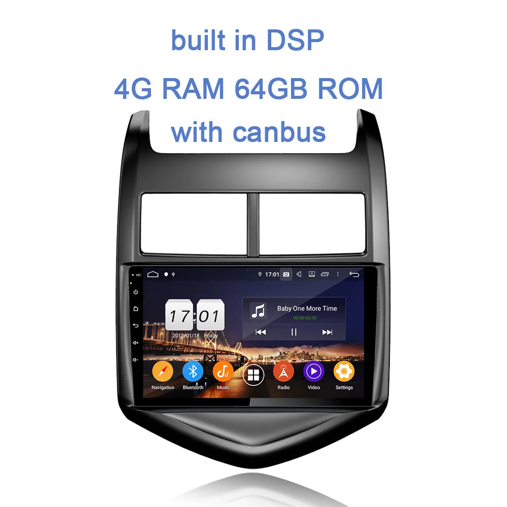 4GB 64GB with canbus 9 ”DSP ips 2 din Android 9,0 64 Гб rom+ 4 Гб ram автомобильный dvd-плеер Bluetooth 4,2 RDS Авторадио gps wifi для Chevrolet Aveo 2011 - Цвет: 4GB 64GB with canbus
