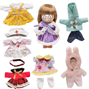 Beautiful Doll Clothes for 25cm Dolls Accessories Outfits Fit 1/6 BJD Doll Lovely Set Baby Doll Dress Headwear Christmas Gift 1