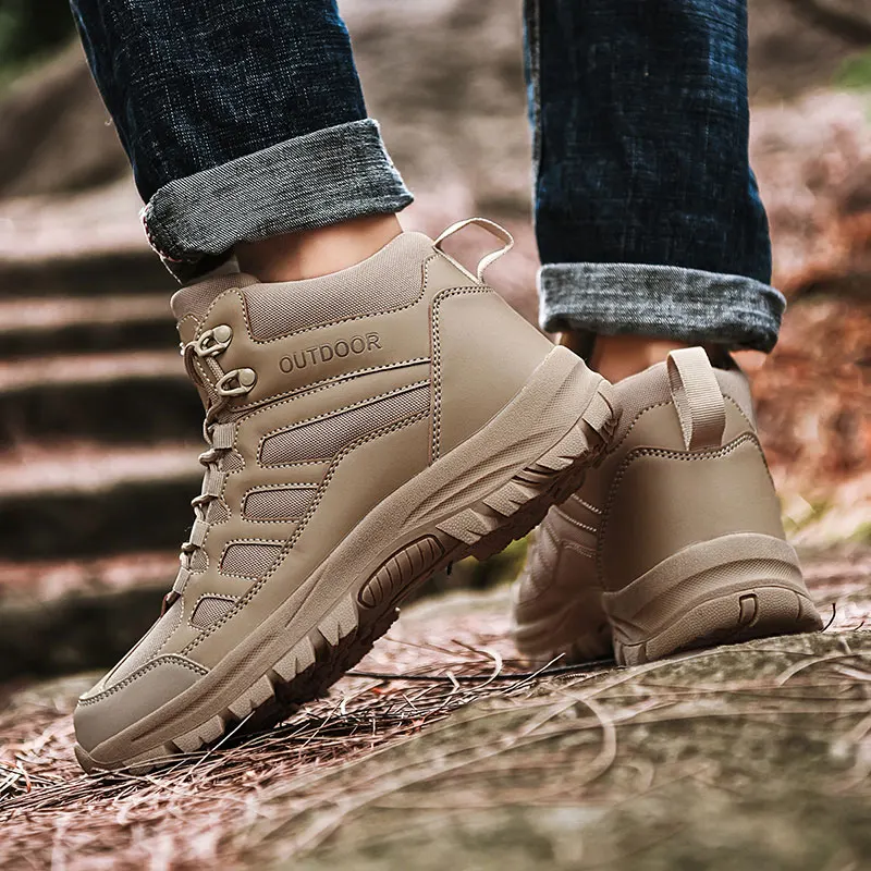 Vanmie Армейские сапоги Для мужчин ботинки армии Водонепроницаемый военные кожаные