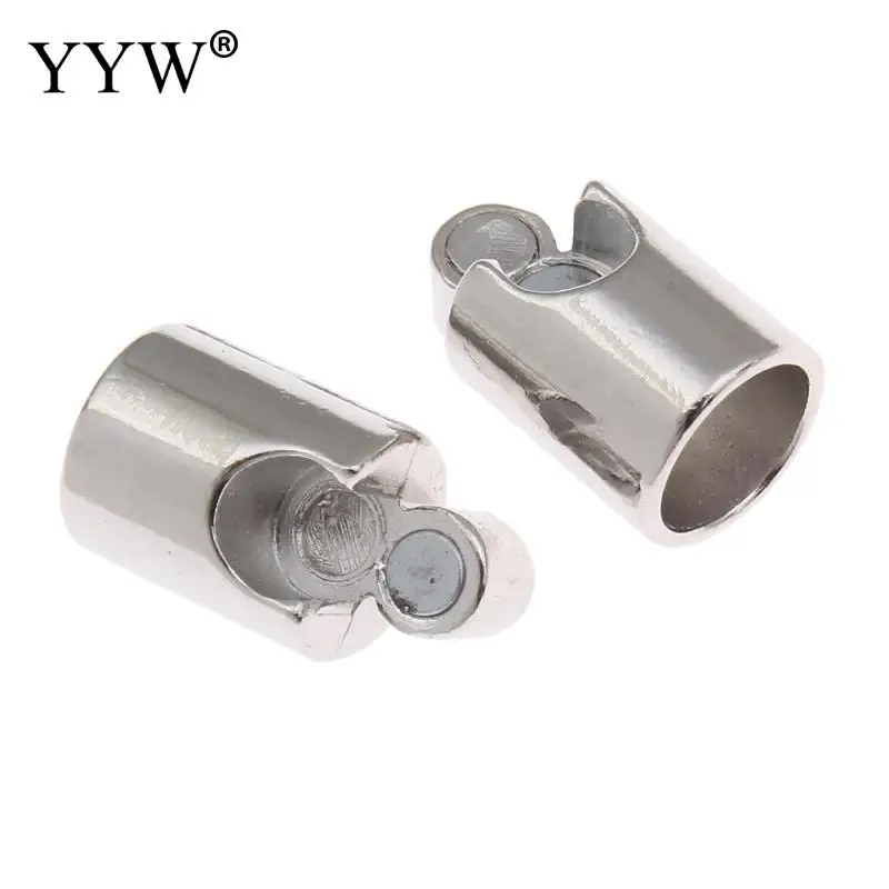 10pcs Stainless Steel Magnetic Clasp 21x9mm Leather Cord End Cap Locking Brass Connector For Bracelet Necklace Making Finding