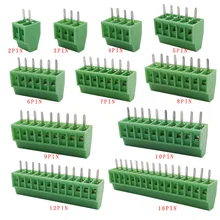 KF128-2.54 2p 3p 4p 5p 6p 7p 8p 9p 10p 12p 16p blocos terminais kf128 2.54mm do parafuso do pwb mini para fios 5/10 pces