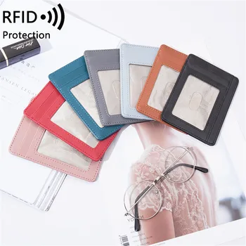 

Anti RFID Blocking Reader Lock Card Holder ID Bank Card Case Protector Smart Anti-theft Credit Card Holder Card Package PU Box