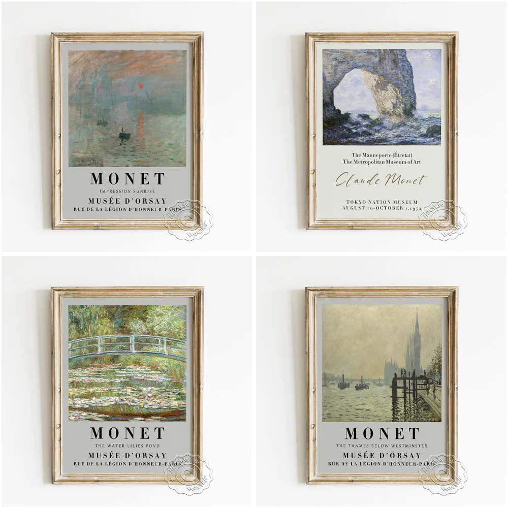 Постер для выставки в стиле импрессионизма Клода Моне, скальная арка в западном стиле эретата, Картина на холсте, тамса ниже, Вестминстерский Декор для дома