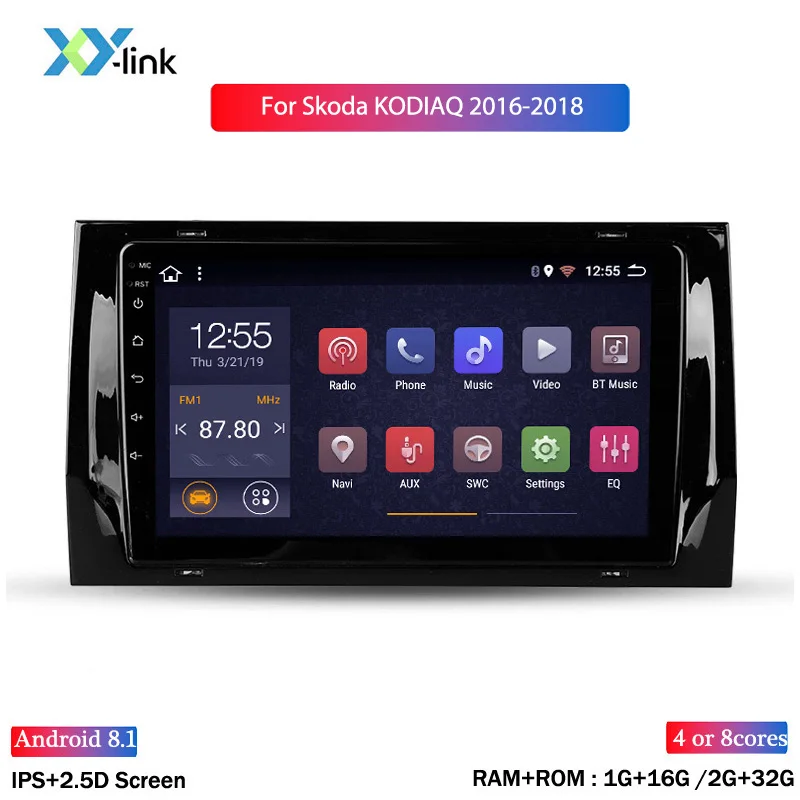 Car Radio video Multimedia Player GPS Navigation System Android 8.1 For Skoda Kodiaq 2016-2018 Accessory Support Mirror linkUsb |