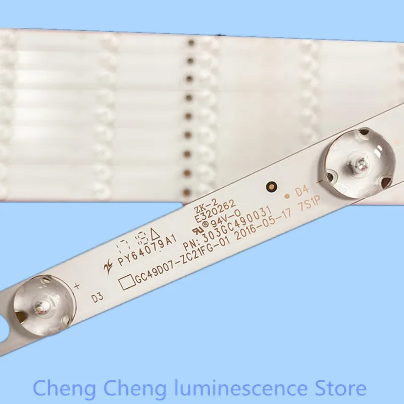 

LED backlight strip for GC49D07-ZC21FG-01 303G490031 GC490M06 49 inch LCD TV light bar 7LED 3V 484mm 100%NEW