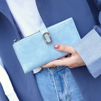 

Women's Wallet New Fashion Long Wallet Ladies Solid Color Wallet Trend PU Leather Wallet Soft Wallet multi-card Zero Coin Purse