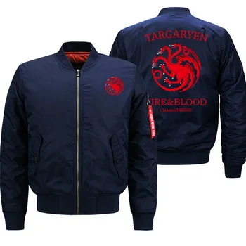 

House Targaryen Game Of Thrones Jacket Bomber 2019 Autumn Winter Military Motorcycle Mens Jacket Streetwear 8XL Loose Oversize