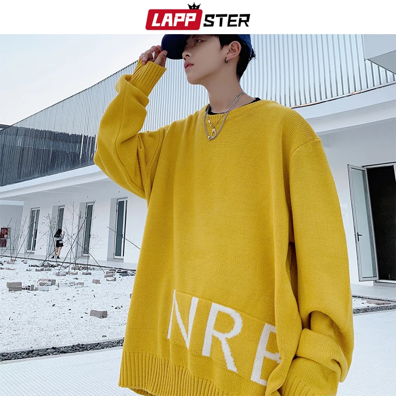 LAPPSTER над размером d Мужской пуловер зимний Корейский Осенний свитер мужской пуловер Harajuku уличная одежда большого размера свитера