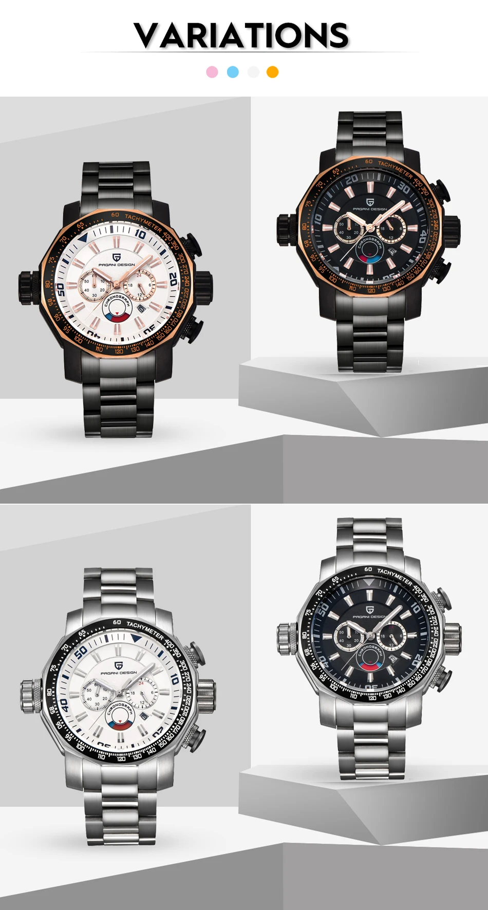 Мужские часы, спортивные военные часы с большим циферблатом, мужские роскошные Брендовые Часы PAGANI, дизайнерские кварцевые часы для дайвинга, полностью стальные часы для мужчин