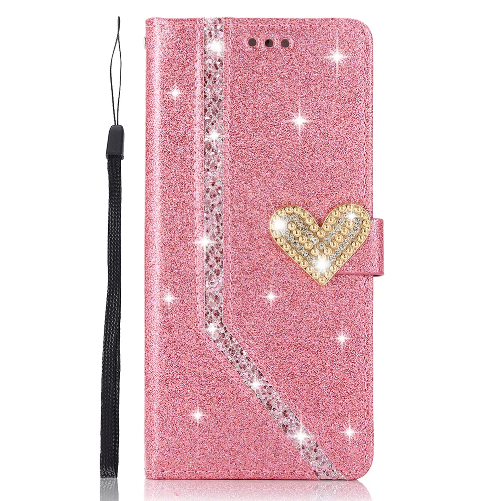 Glittering Shiny Leather Wallet Case for Huawei P40 P30 P20 Pro P10 P8 Lite 2017 Mate10 Mate20 Pro Flip Cover Protector huawei pu case