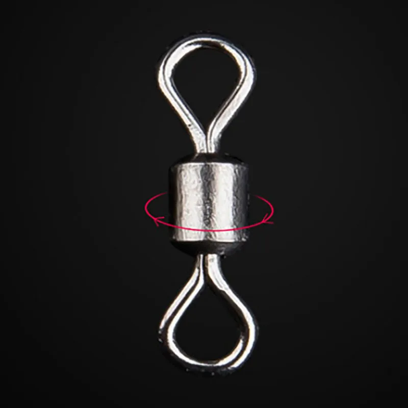 100PCS Fishing Swivels Barrel Ball Bearing Rolling Swivel Solid Rings Fishing lure Connector Fishing Accessories Fishing Tools