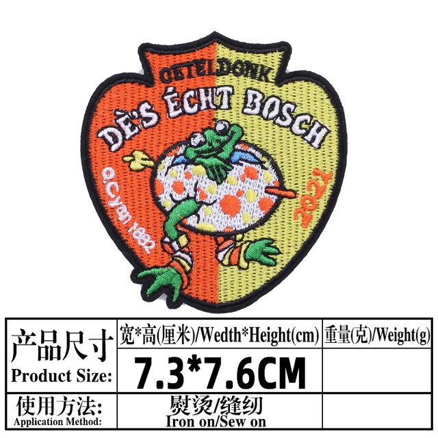 Oeteldonk Embroidered Patches for Clothing Emblem Embroidery Patch on Clothes Frog Carnival for Netherland  Ironing Badge G B3306