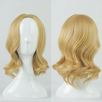 

Axis Powers APH Francis Bonnefoy Cosplay Wigs High-temperature Fiber Synthetic Hair Blonde Short Kinky Wave Hair+ free wig net