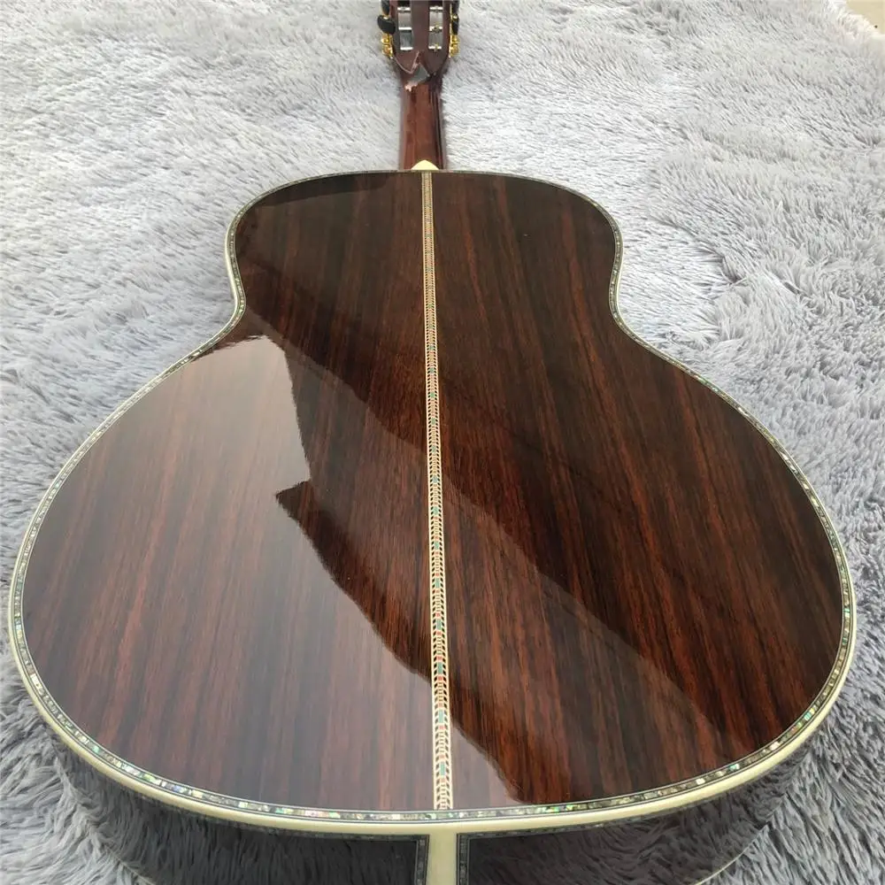 Solid spruce 39 дюймов ooo стиль Акустическая гитара, на заказ настоящий Abalone Ebony электрогитара ra acustica