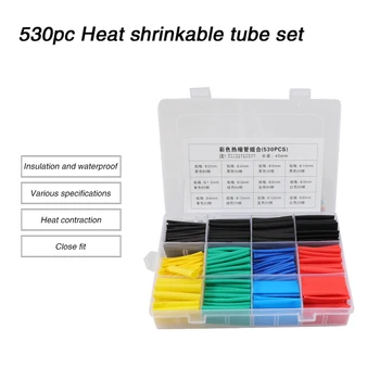 

140 pc/300pc/530pc/560pc set heat shrink tube wire cable insulated sleeving heat shrink tubing set multicolor hose combination