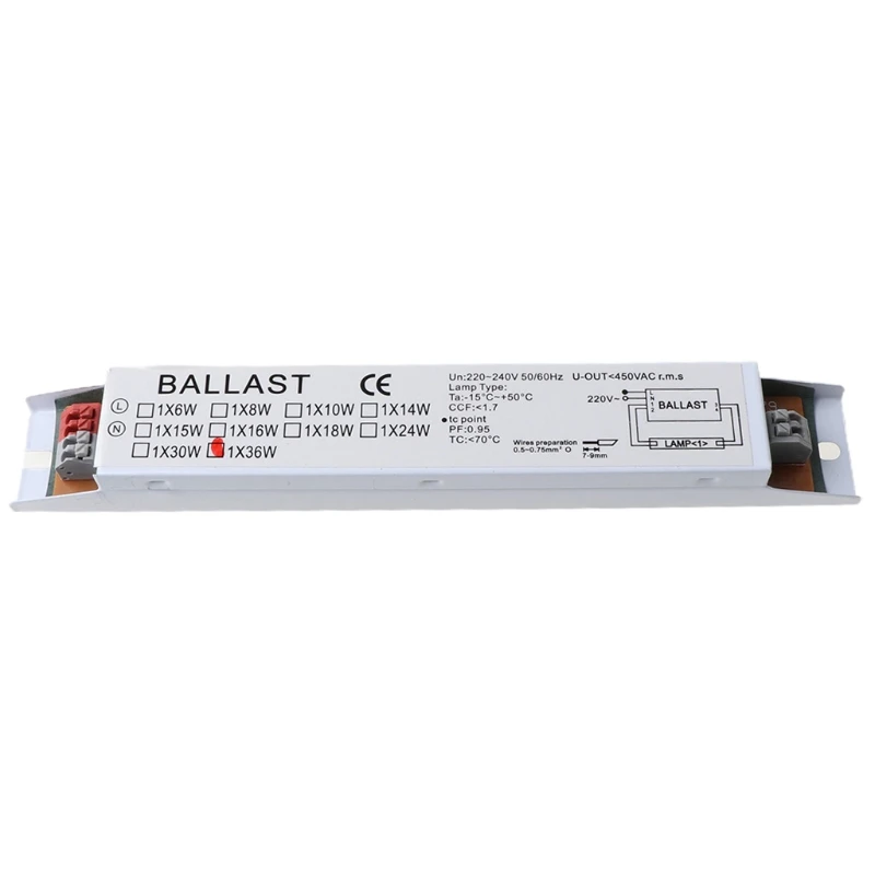 AC 36W Wide Voltage T8 Electronic Ballast Fluorescent Lamp Ballasts 220-240V 