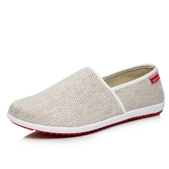 

2020 Hot Sale Men Casual Shoes Summer White Canvas Shoes Men Canvas Espadrilles Soft Driving Shoes Slip On Mens Flats