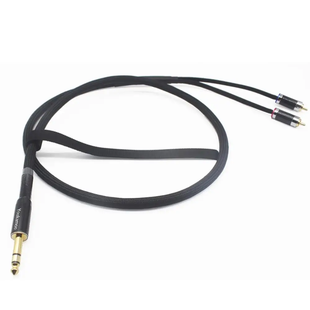 1 4 6 35mm to RCA Silver Plated Audio Headphone Adapter Cable 3 FT 1M