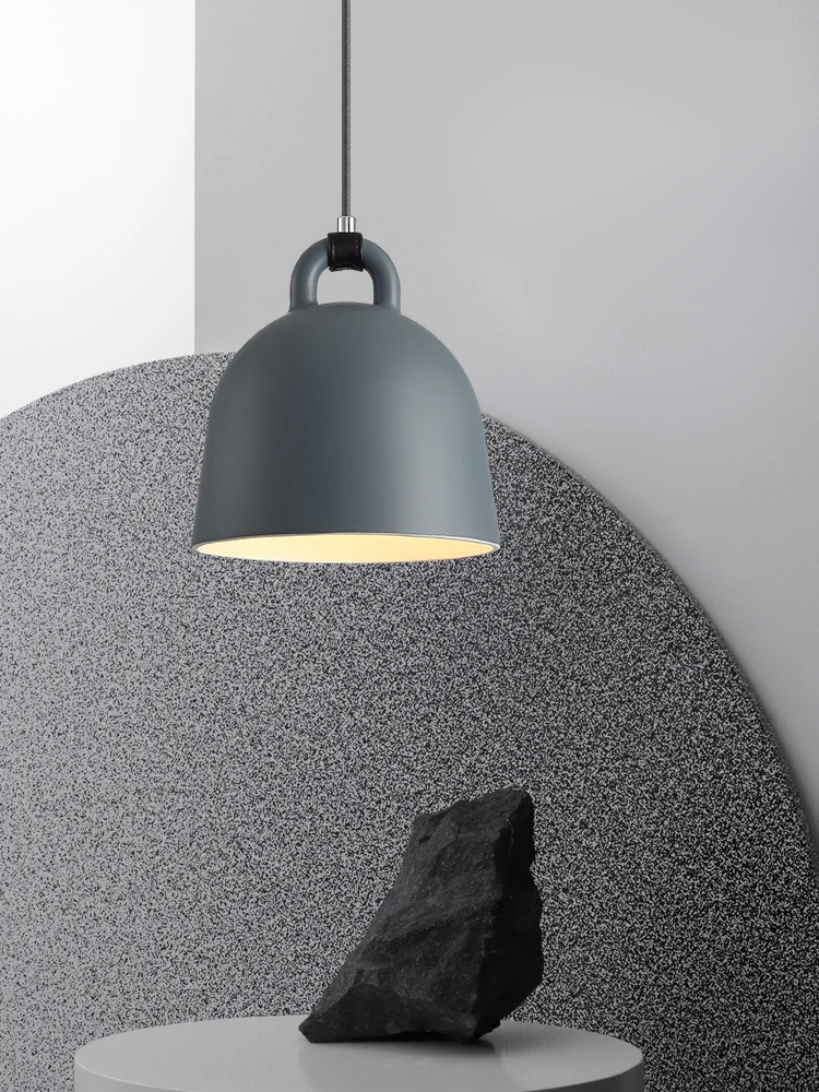 

Led Nordic Restaurant Chandelier Modern Minimalist Bar Counter Bedroom Bedside Lamp Creative Horn Resin Bell Clothing Store Gray