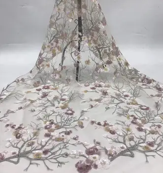 

newest muti color sequin Modern design French net lace fabric African sequins lace embroidery tulle lace fabric for party dress