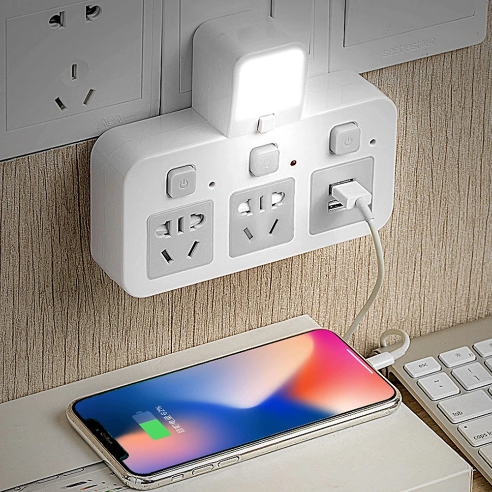 

European German standard plug one out three expansion socket with two USB ports one turn three conversion plug converter