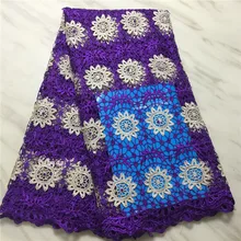 Африканская кружевная ткань с камнями, высокое качество, новейшая ткань duabi, хлопковая швейцарская сухая кружевная ткань, 5 ярдов/партия