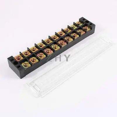 

600V 45A Dual Rows 10P 10 Positions Covered Barrier Screw Terminal Block