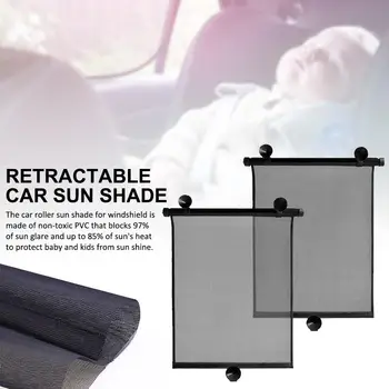 

85%-97% Opacity Car Sun Shade Retractable Durable Auto Window Sun Blocker Screen Protector For Sun Glare Heat Block