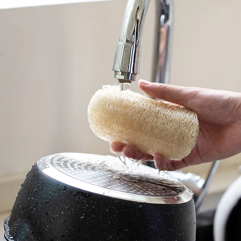5 шт./лот Loofah салфетка для мытья посуды скраб коврик миска горшок легко чистить