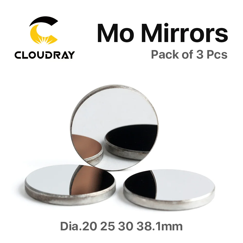 3Pcs Mo Mirror Diameter 15 19.05 20 25 30 38.1mm Thickness 3mm for CO2 Laser Cutting Engraving Machine