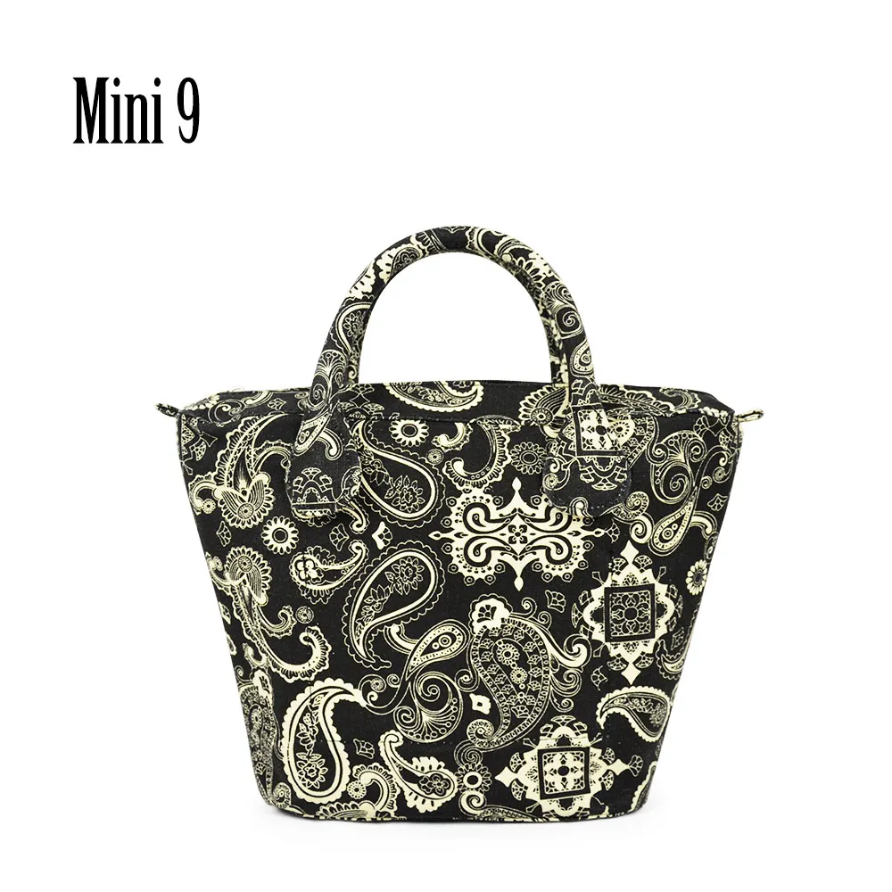 TANQU короткий круглый Флора холст ткань ручка с мини вставкой подкладка для Obag Мини O сумка женские сумки на плечо - Цвет: mini 9