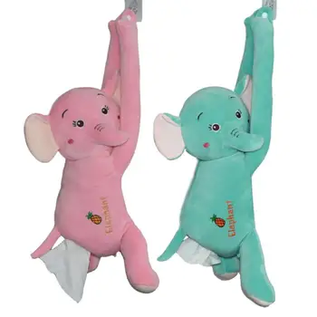 

Hanging Paper Napkin Holder Cartoon 3D Elephant Cute Animals Styles Funny Tissue Box Case For Home Office Car Auto Accessories