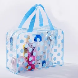 Women Storage Bag Transparent Dot Cosmetic Bag Travel  Waterproof PVC Makeup Organizer Female Bathroom Wash Bag Beauty Case