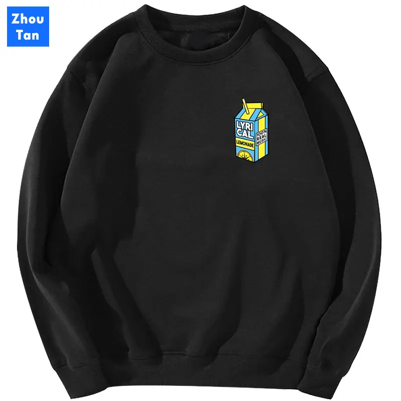 

2020 Spring and Autumnl lemonade Sweater Funny Round neck For Men100% real music lyrical lemonade Sweaters