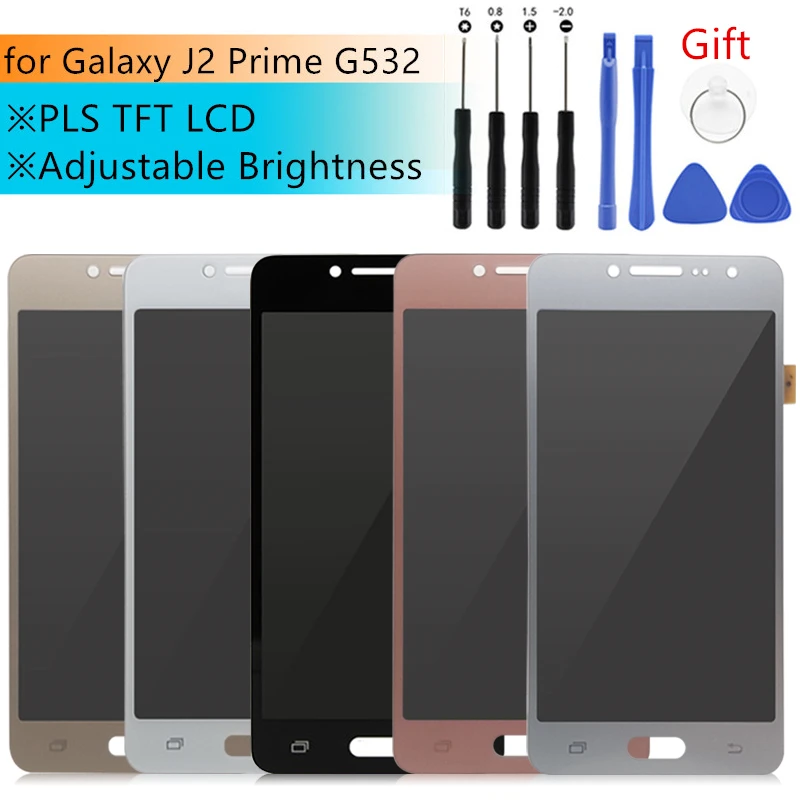Online Lcd ajustable para Samsung Galaxy J2 Prime pantalla LCD MONTAJE DE digitalizador con pantalla táctil G532 G532F piezas de reparación de repuesto