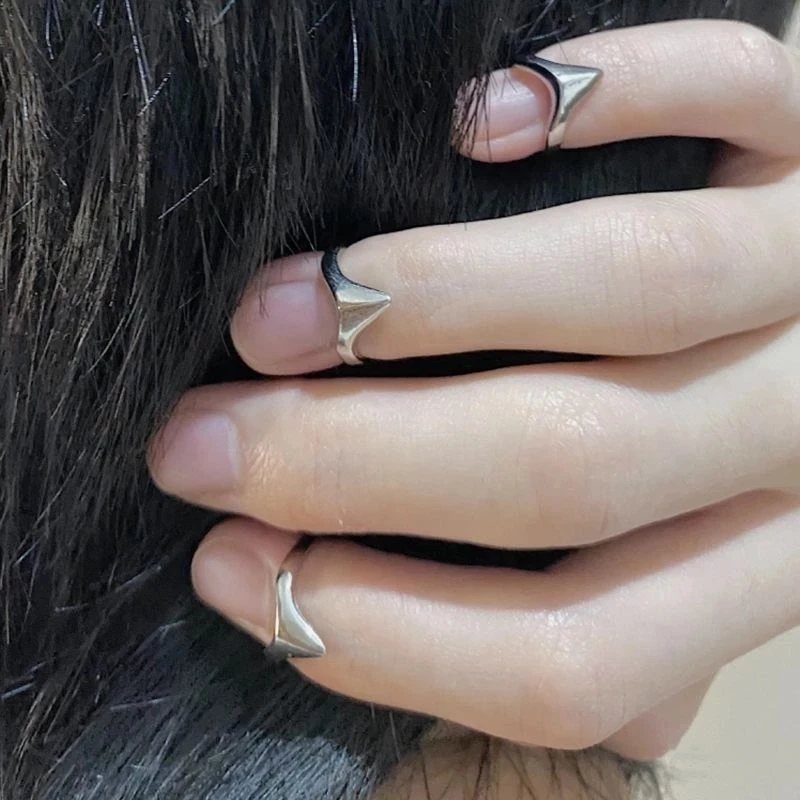 Opening Ring Finger Ring 4pcs Knife Edge Metal Tail Ring for Men Women Girls Party Jewelry