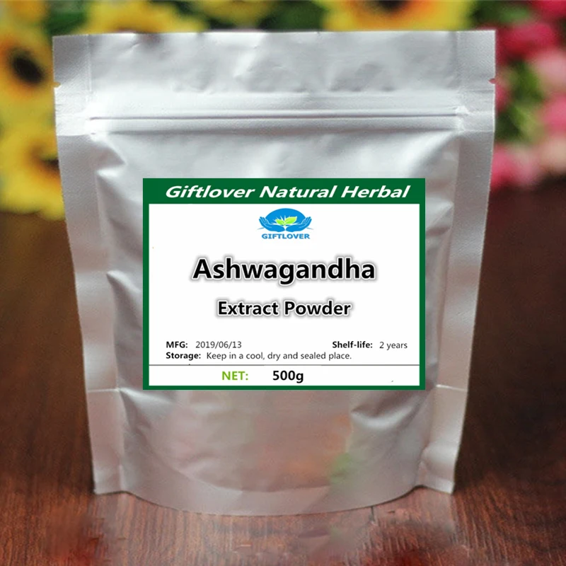 Чистый Ashwagandha порошок из экстракта корня с> 8% Withanolides, здоровая реакция на стресс, с Аней сомнифера, индийский женьшень