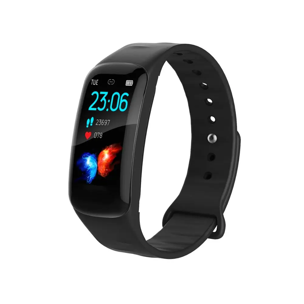 Умный браслет Bluetooth, фитнес-браслет, умные часы для здоровья, монитор сердечного ритма, сна для ios, Android, мужчин, женщин, iOS, Android - Цвет: Black