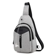 Трансграничной для Для мужчин маленькая нагрудная сумка рассечения телефон сумка карман Наплечная Сумка; трендовая из Модный наушник Jack Особенности рюкзак