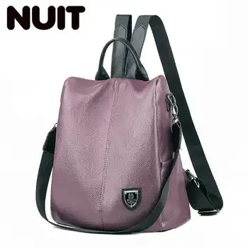 

Multipurpose Both Shoulders Package Woman 2019 Joker Guard Against Theft Bag Will Capacity Leisure Time Soft Leather Concise