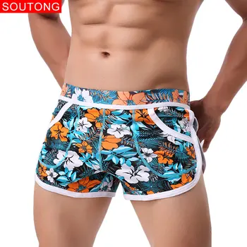 

Sounong Men Boxers Underwear Men Print Home Briefs Soft Cotton Boxer Men Underpants Male Underwear