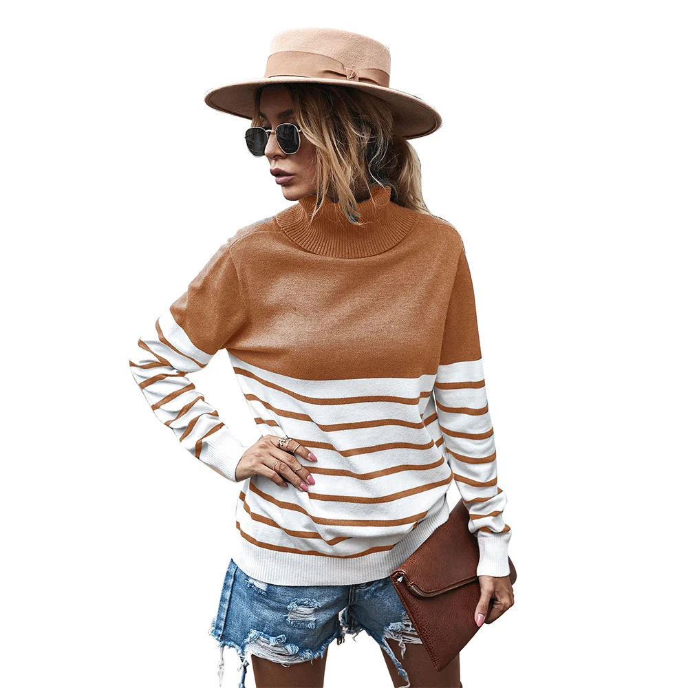 Special sale autumn and winter ladies knitted pullover turtleneck sweater casual slim pullover Femme fashion stretch pullover