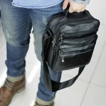 

New Style Men's Shoulder Bag Official Storage Bag Messenger Bag Zipper Soft Face Solid Color Fashion Leisure Trend