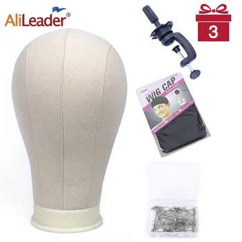

Alileader 21"22"23"24" Canvas Block Head 1Pcs Wig Mannequin Head With Stand Polyester Canvas Block Head For Making Wig Display