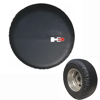 

Leather Spare Wheel Tire Tyre Soft Cover For Hummer H3 Logo Black Heavy Duty Vinyl New