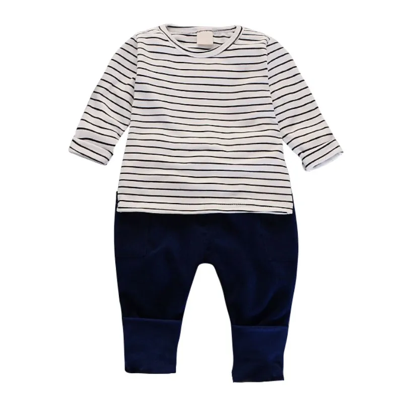 HilittlekidBaby/Длинный топ в полоску для маленьких мальчиков и девочек+ кордовое пальто с ушками+ длинные штаны теплые комплекты для активного отдыха на весну и осень комплекты детской хлопковой одежды