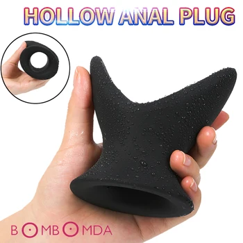 Silicone Hollow Butt Plug For Men Anal Expander Dildo Vaginal Speculum Sex Toys Prostate Massager