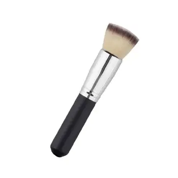 

Makeup Brush Professional Soft Comestic Brush Kabuki Face Powder Blush Foundation Flat Top Tool Black Silver Color
